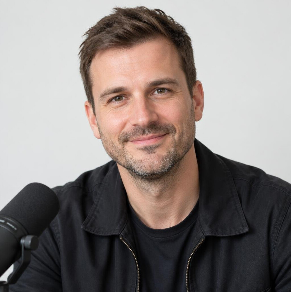 Portrait of a smiling man with short hair in a casual jacket